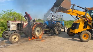 Sonalika Di 60 Rx vs Eicher 242 Tractor Tochan on RCC Road Tractor gone Fired [upl. by Saalocin110]