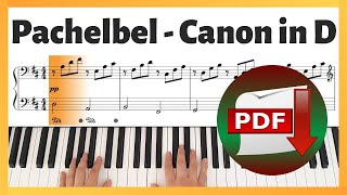 Pachelbel  Canon in D Major  Piano Sheet Music  Piano Tutorial  Piano Pieces For [upl. by Aicnom]