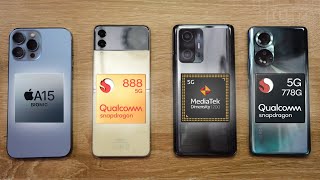 Apple A15 Bionic vs SNAPDRAGON 888 MediaTek DIMENSITY 1200 y Snapdragon 778 🔥 ¿MEJOR PROCESADOR [upl. by Ylnevaeh]