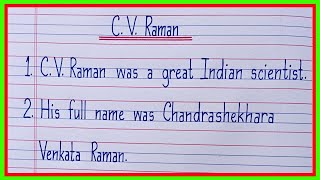 10 lines on CV Raman in english  Essay on CV Raman in english  CV Raman essay in english [upl. by Airamat]