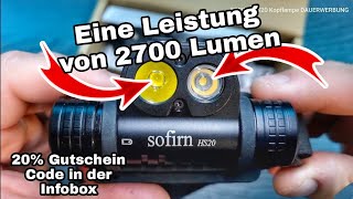 Sofirn HS20 Leistungsstarke Stirnlampe  2700 Lumen im Flut Modus [upl. by Snahc]