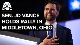 Republican vice presidential nominee Sen JD Vance holds a rally in Middletown Ohio — 72224 [upl. by Ayim251]