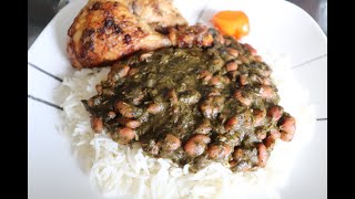 COMMENT FAIRE LE PONDU YA MADESU SAKA MADESU HOW I COOK CASSAVA LEAVES WITH BEANS RECIPE [upl. by Flam]