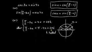 Trigonometriska funktioner del 8  ekvationer av typen cos  sin [upl. by Lazes]