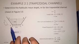 Example 31 Hydraulic Mean Depth [upl. by Nivram]