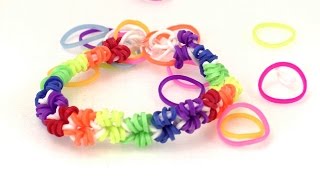 Loom Armbänder Anleitung deutsch  Loom Bands Mini Sterne Armband mit Häkelnadel [upl. by Edlin411]