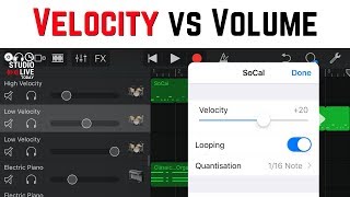 What is the difference between velocity and volume in GarageBand iOS [upl. by Aiouqes]