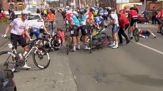 Paris Roubaix 2024 💥 Massive Crash Watch as Numerous Riders Go Down in HeartStopping Moment 😱 [upl. by Unni545]