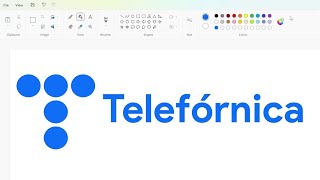 How to draw the Telefónica logo using MS Paint  How to draw on your computer [upl. by Larianna]