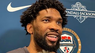 Joel Embiid Reacts To Bad Team USA Debut Fouling Out Against Canada [upl. by Yrekaz]