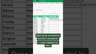 Comment associer deux cellules rapidement Ici je vous présente la fonction CONCATENER [upl. by Llenel87]