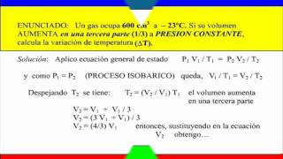 PROCESO ISOBARICO 1 ecuacion de estado [upl. by Eerolam]