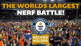 THE WORLDS LARGEST NERF BATTLE  Guinness World Record  ATampT Stadium [upl. by Gabie]