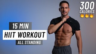 15 Min Fat Burning HIIT Workout  ALL STANDING  No Equipment No Repeat [upl. by Skylar]