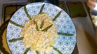 Risotto acquerello con asparagi cipolla di Tropea e mandorle tostate  Cuciniamo insieme [upl. by Bloom19]