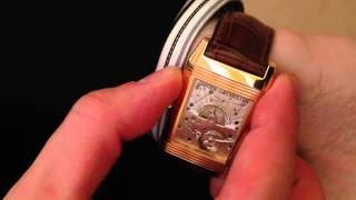 Jaeger LeCoultre Reverso quotGrande Sun Moonquot in yellow gold being flipped [upl. by Hailat744]