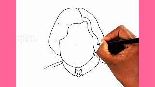 APJ Abdul Kalam drawing easy  How to draw Abdul Kalam drawing outline easy step by step [upl. by Bigelow894]