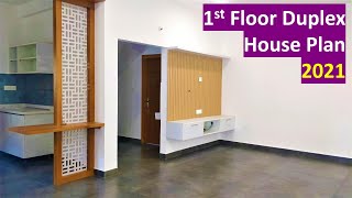 East Facing Duplex House 1st Floor Planning and Tour Living Pooja and a Master Bedroom [upl. by Aiuhsoj400]