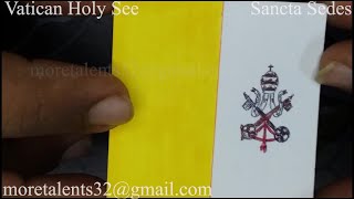 Draw Vatican Flag while Anthem Drapeau Bandiera Vexillum Hymne Inno Solemne [upl. by Binni]