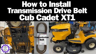 How to Install Transmission Drive Belt Cub Cadet XT1 Enduro Series Lawn Tractor [upl. by Ainek739]