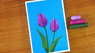 Oil Pastel Tulips Painting for beginners  Oil Pastel Drawing [upl. by Hau]