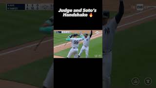 Judge and Soto’s handshake 🤝🔥🌝 baseball yankees [upl. by Tnomad253]