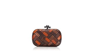 Bottega Veneta Patchwork Exotics Small Knot Clutch Brown [upl. by Fernand904]