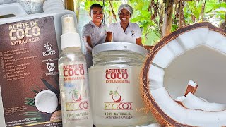 ✅Aceite de COCO casero y fácil PASO A PASO❤  Cómo hacer ACEITE DE COCO Extraído en FRIO para vender [upl. by Leumas]