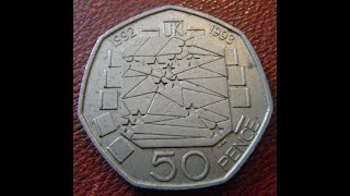 1992 Fifty Pence Coin The UKs rarest 50p issued for circulation only 109000 [upl. by Pride]