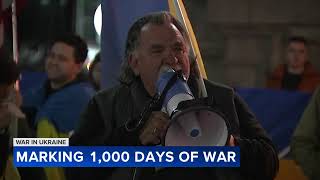 Downtown rally march marks 1000 days since Russia invaded Ukraine [upl. by Stovall]