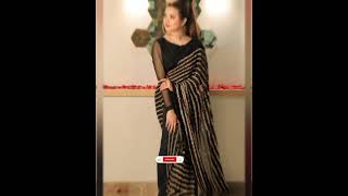 New Stylish Black saree Ideas by Sumaira Ahmad partywearwedding sareefashionblacksaree [upl. by Ainnat388]