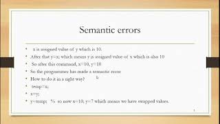 Syntax and Semantic Errors [upl. by Alford431]