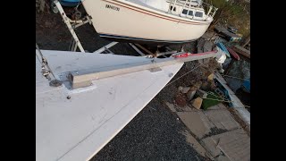 Installing a homemade bowsprit [upl. by Frulla520]