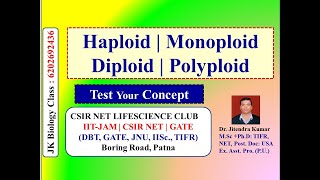 HAPLOID  MONOPLOID  DIPLOID  POLYPLOID  CSIR NET LIFE SCIENCE  NEET  Dr JITENDRA Kr [upl. by Esinaej623]