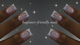 BeginnerFriendly Acrylic Nails🕊️ nail prep for longlasting extensions  simple nail art✨ [upl. by Itak]