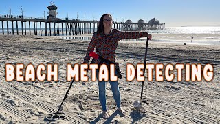 Beach Metal Detecting  Christine Uses the Vanquish 540 in the Wet Sand [upl. by Mcgruter]