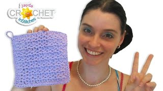 HDC V Stitch Dishcloth Crochet Pattern amp Tutorial [upl. by Retsevlis672]