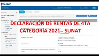 Declaración anual 2021 rentas de 4ta categoría [upl. by Nonnahc]