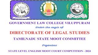 1st State Level English Moot Court Competition  2024  Government Law College Villupuram 605 403 [upl. by Anaj]