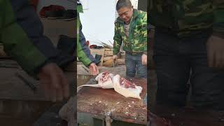 Fillet and cutting the whole pork meat kerofoodies shorts meat pork [upl. by Noraed]