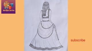 How to draw a girl with lehenga [upl. by Paik368]