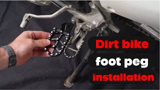 Dirt bike foot peg installation [upl. by Carthy]