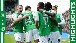 Highlights Hibernian 3 Livingston 0  cinch Premiership [upl. by Einreb529]