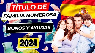 👪 Cómo obtener el TÍTULO DE FAMILIA NUMEROSA 💶 Ayudas y Descuentos para Familias Numerosas 2024 [upl. by Volnak]