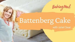 Battenberg Cake Recipe  Baking Mad [upl. by Aicirtak]