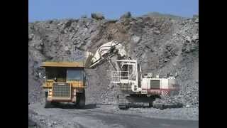 Terex OampK RH30F loading Komatsu HD405 [upl. by Hedvah680]