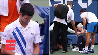 Novak Djokovic out of US Open after hitting judge with tennis ball  2020 US Open Highlights [upl. by Etteuqram]