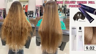 Hair Colour ￼Toning  colour neutralising  hair colour deposit full process [upl. by Mercado]