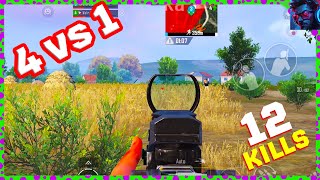 4 vs 1 Battle In Open Field 12Kills PUBG MOBILE ShuvoGamingHub [upl. by Puritan687]