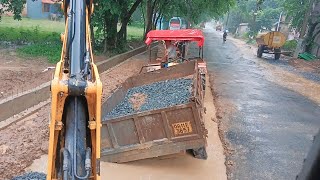 HMT Tractor Its in The Hole Up In JCB 3DX Backhoe Loader MachineJCB Machine Loading Mud jcb3dxplus [upl. by Creight528]